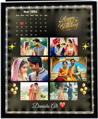 Photo Collage Best Memories Photo Frame inside LED Lamp