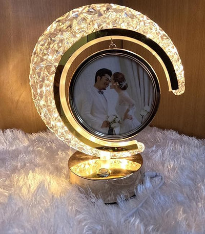 Crystal Half Moon Photo Lamp | Best Gifts For Wedding, Anniversary, Wife Gifts